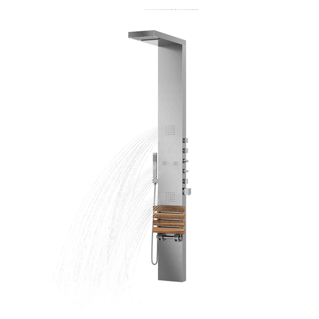 Pulse ShowerSpas Oahu Shower System with Fold Down Bench & Handheld Showerhead - primehubstore.shop Shower Systems