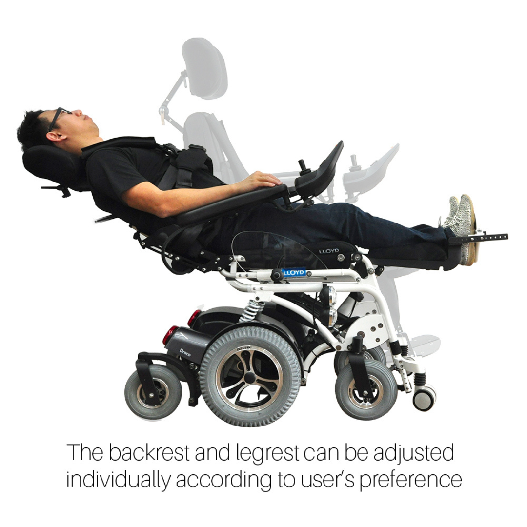 Foldawheel Draco Electric Standing Power Wheelchair with Lie Down, Stand, Sit and Recline Positions - primehubstore.shop Power Chairs