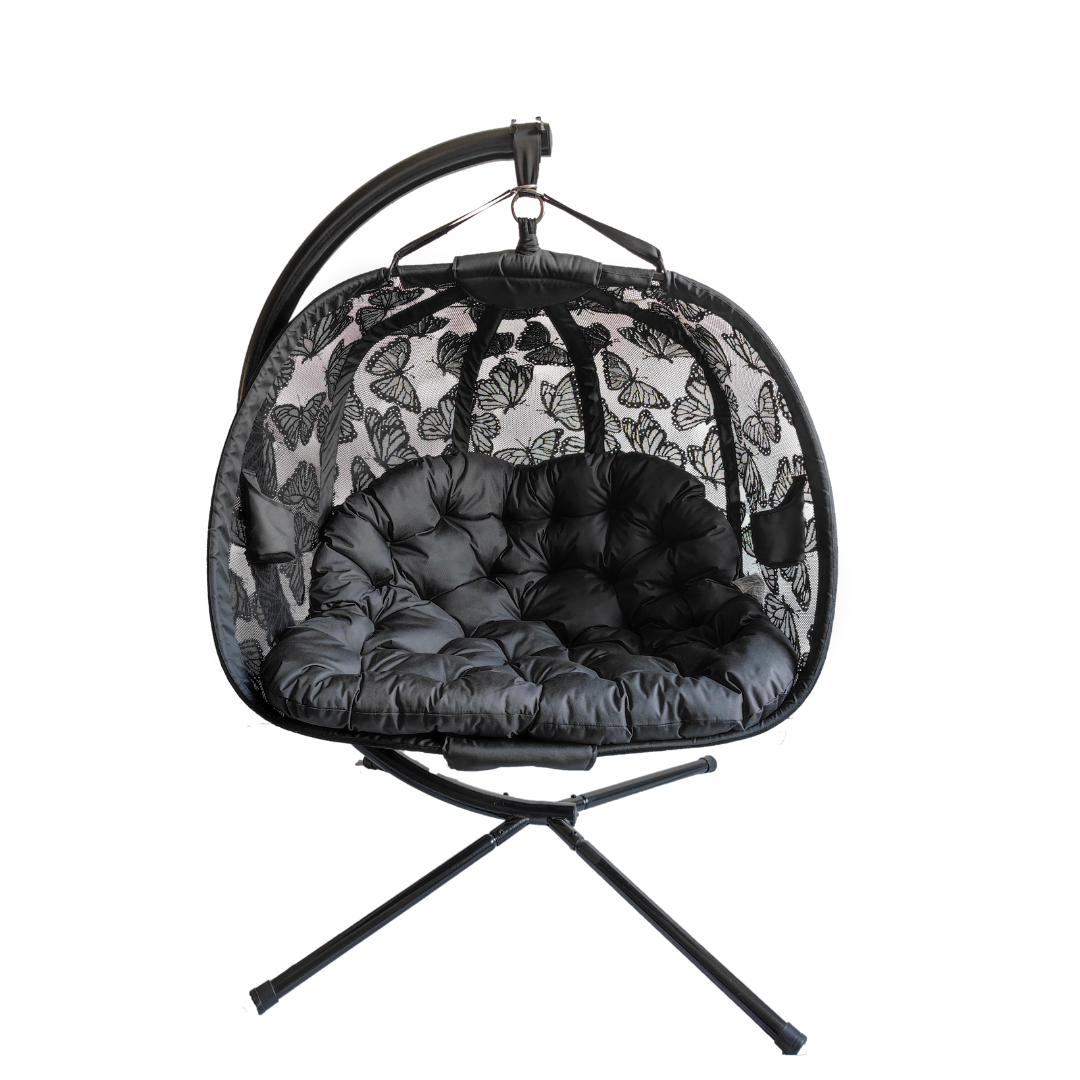 FlowerHouse Hanging Pumpkin Loveseat W/ Stand - Indoor & Outdoor - primehubstore.shop Hanging Chairs