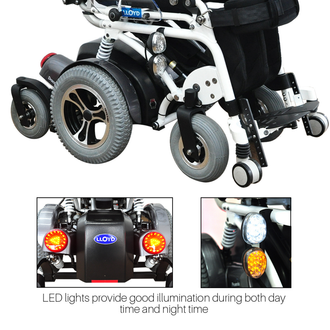 Foldawheel Draco Electric Standing Power Wheelchair with Lie Down, Stand, Sit and Recline Positions - primehubstore.shop Power Chairs