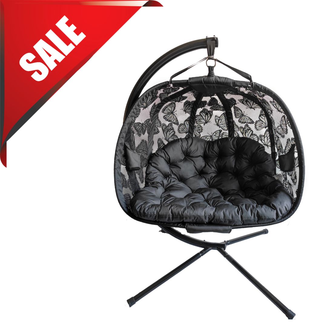 FlowerHouse Hanging Pumpkin Loveseat W/ Stand - Indoor & Outdoor - primehubstore.shop Hanging Chairs