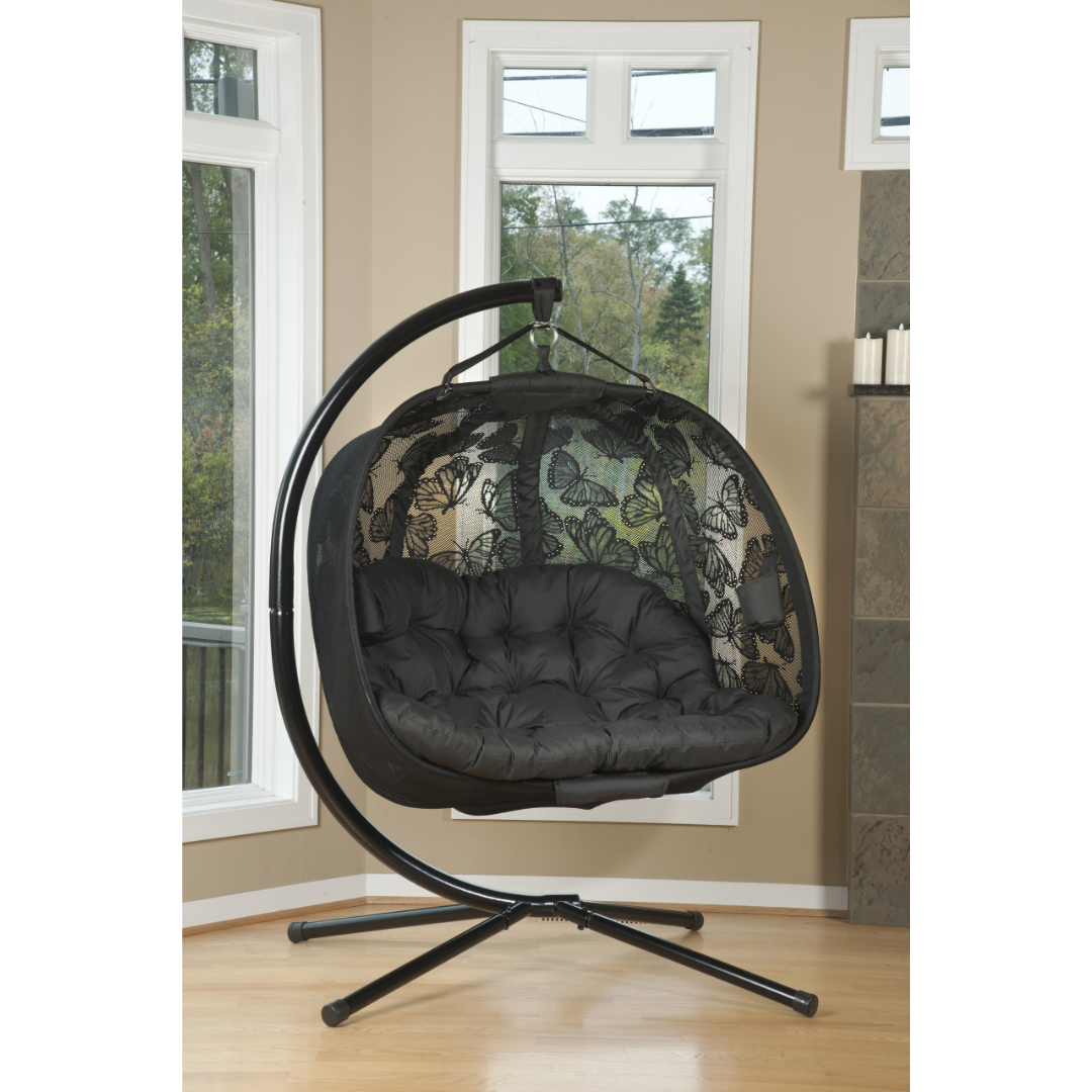 FlowerHouse Hanging Pumpkin Loveseat W/ Stand - Indoor & Outdoor - primehubstore.shop Hanging Chairs