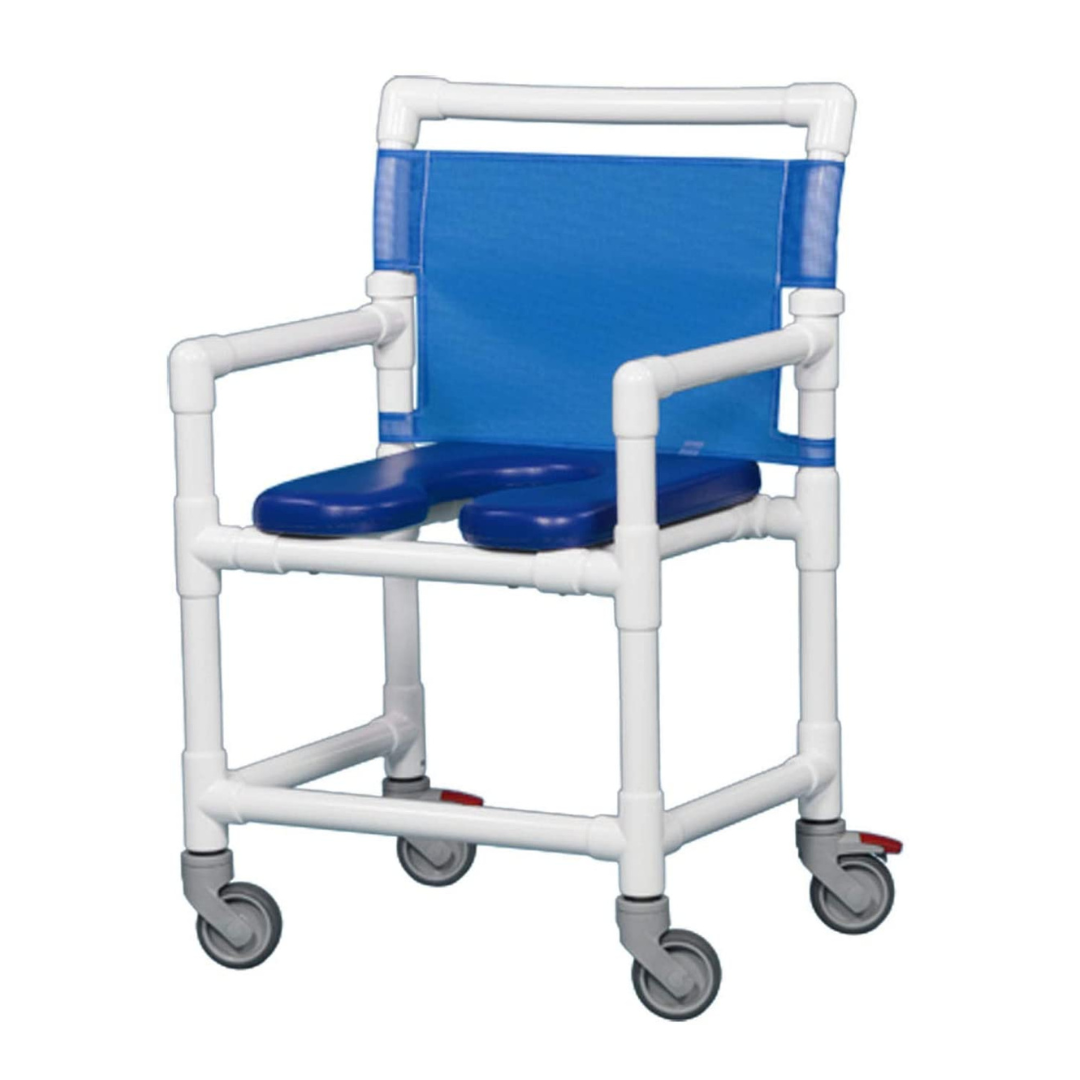 IPU Midsize Wide PVC Rolling Shower Chair with Commode Opening - primehubstore.shop PVC Shower Chairs