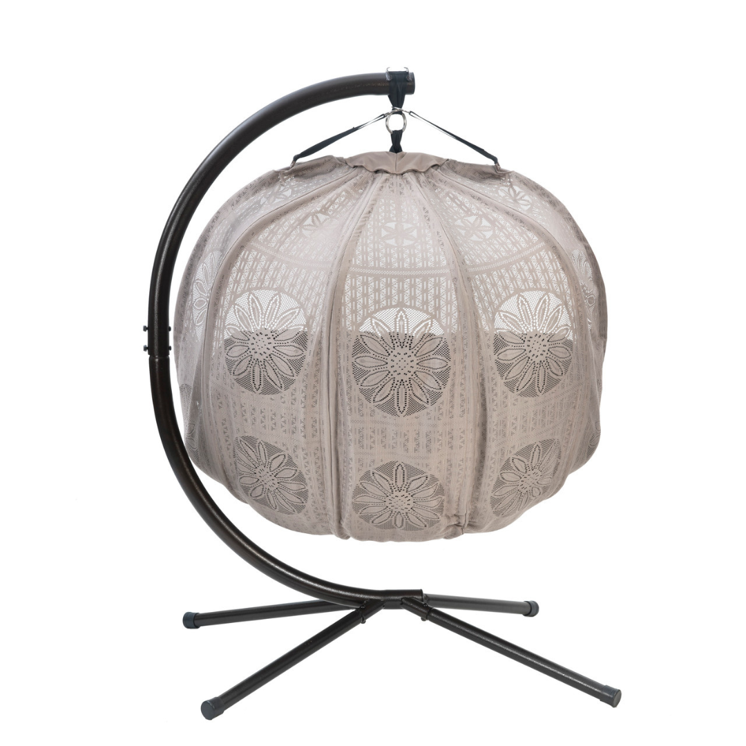 FlowerHouse Hanging Pumpkin Loveseat W/ Stand - Indoor & Outdoor - primehubstore.shop Hanging Chairs