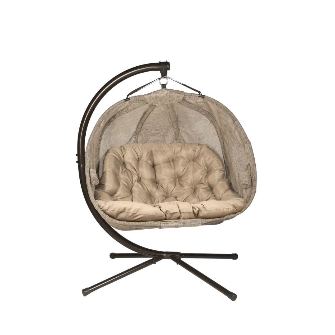 Flower House Hanging Pumpkin Loveseat Chair with Stand - Indoor & Outdoor - primehubstore.shop Hanging Chairs