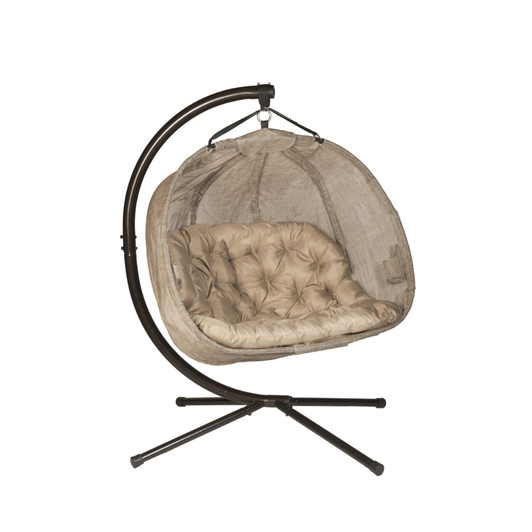 Flower House Hanging Pumpkin Loveseat Chair with Stand - Indoor & Outdoor - primehubstore.shop Hanging Chairs