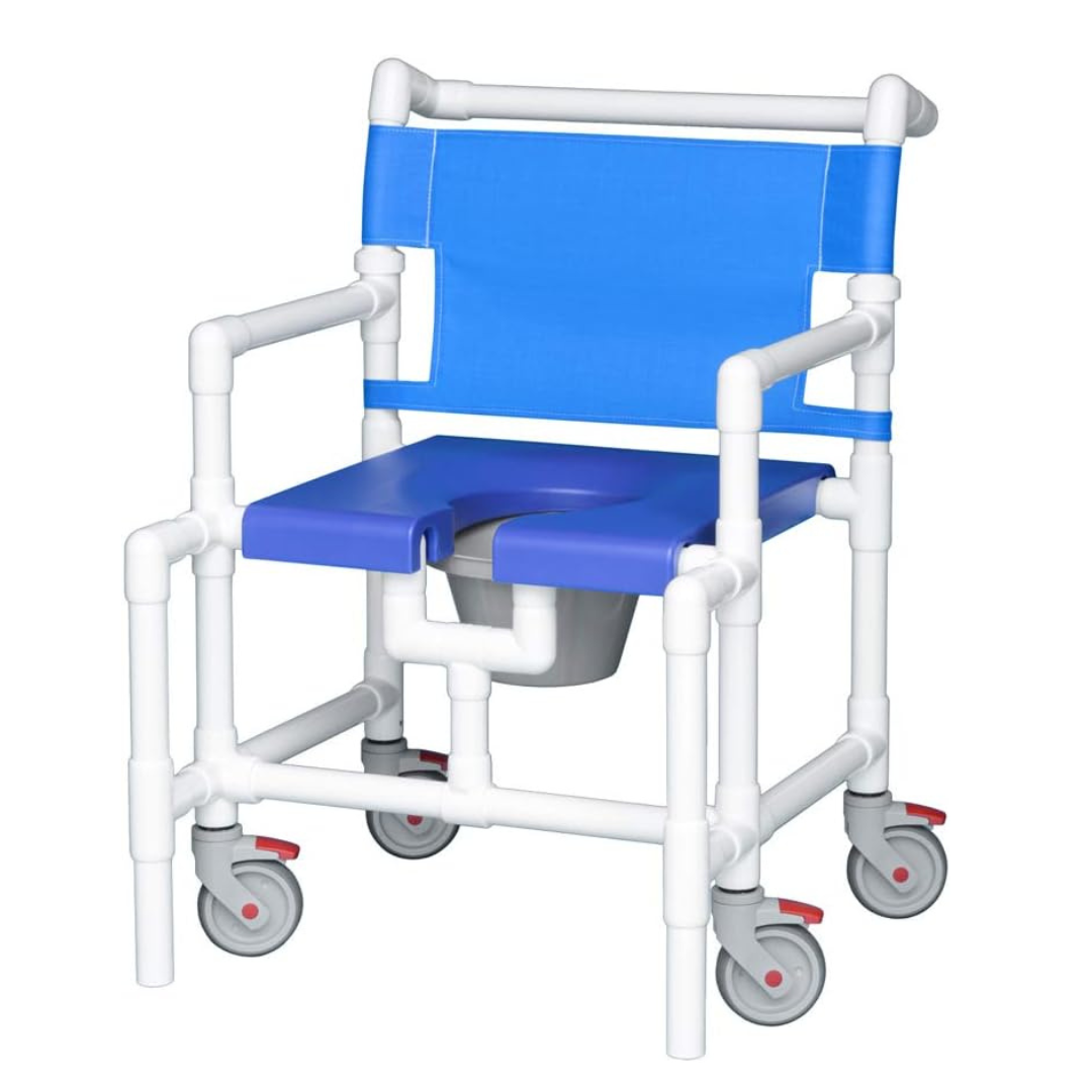 IPU Over-Size Bariatric Rolling Shower Chair & Bedside Commode - primehubstore.shop PVC Shower Chairs