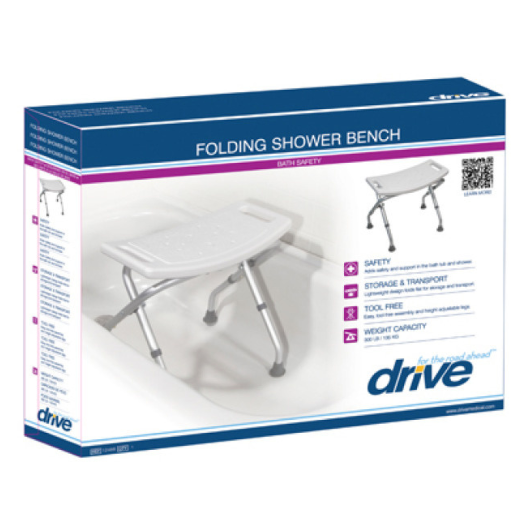 Drive Medical Folding Bath Bench - Lightweight and Portable - primehubstore.shop Bath Benches & Seats