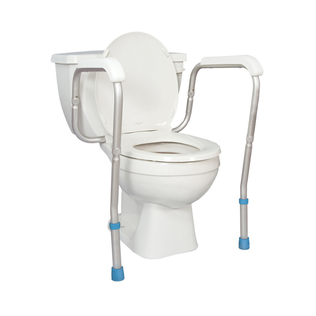 AquaSense Adjustable Toilet Safety Rails to Floor - primehubstore.shop Toilet Safety Frames