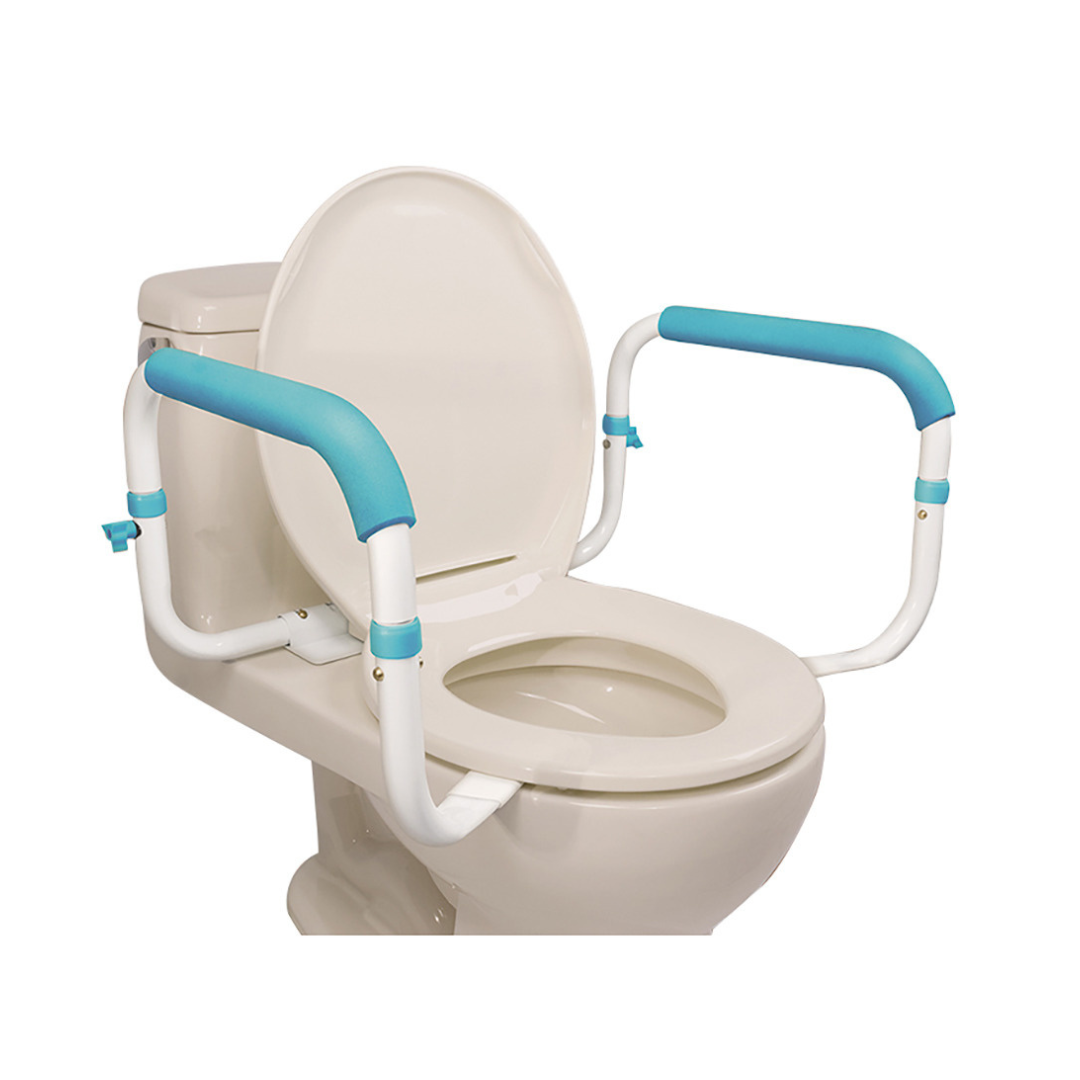 AquaSense Toilet Safety Rails - Steel Frame and Width Adjustable - primehubstore.shop Toilet Safety Frames