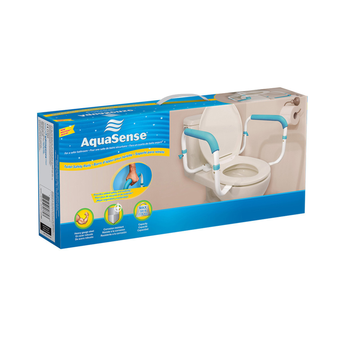 AquaSense Toilet Safety Rails - Steel Frame and Width Adjustable - primehubstore.shop Toilet Safety Frames