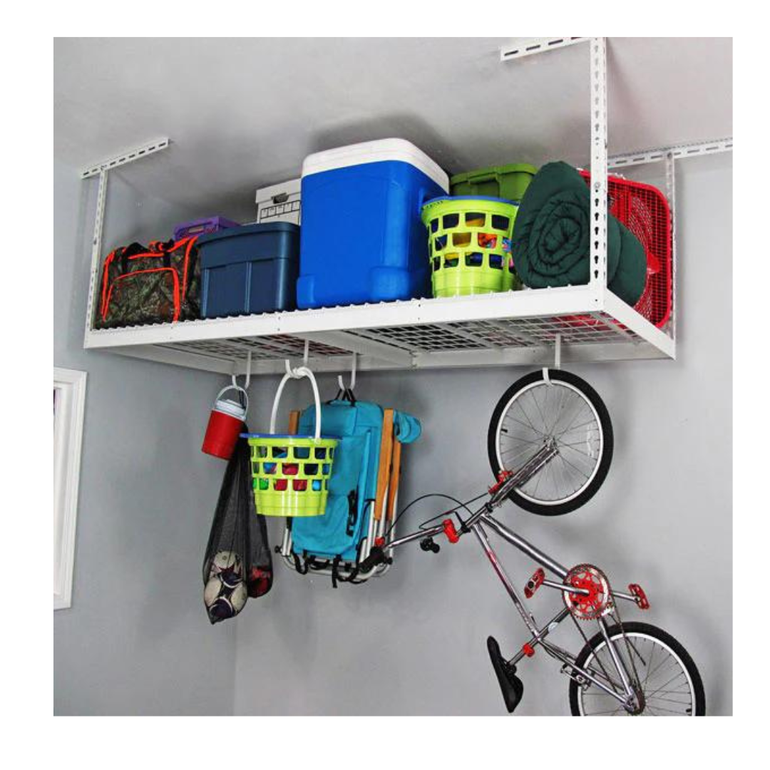 Saferacks – 3x8 Overhead Garage Storage Rack with Hook Set - primehubstore.shop Storage Racks