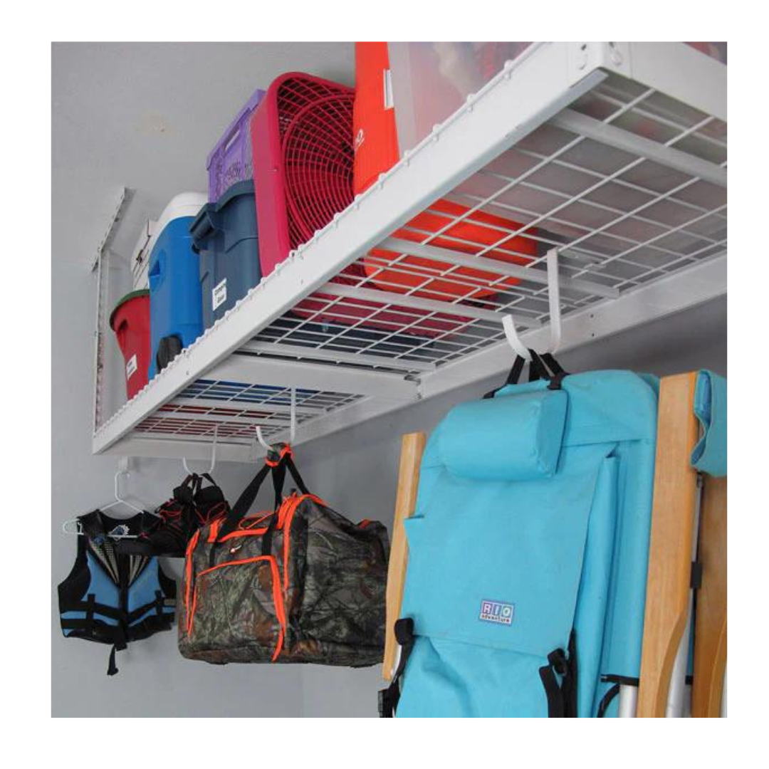 Saferacks – 2×8 Overhead Garage Storage Rack with Hook Set - primehubstore.shop Storage Racks