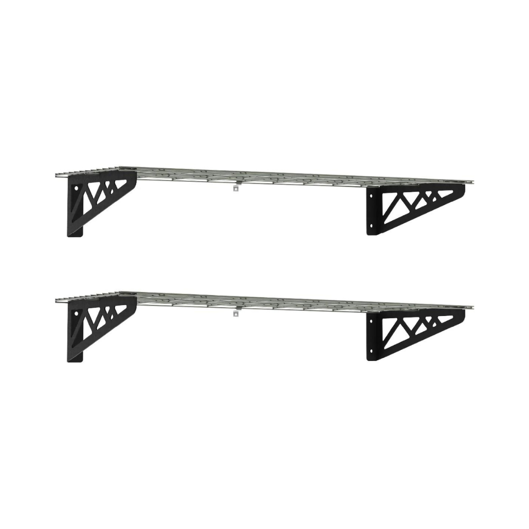 SafeRacks Garage Wall Shelves - 2 Pack Combo Set with 4 Hanging Hooks - primehubstore.shop Wall Shelves