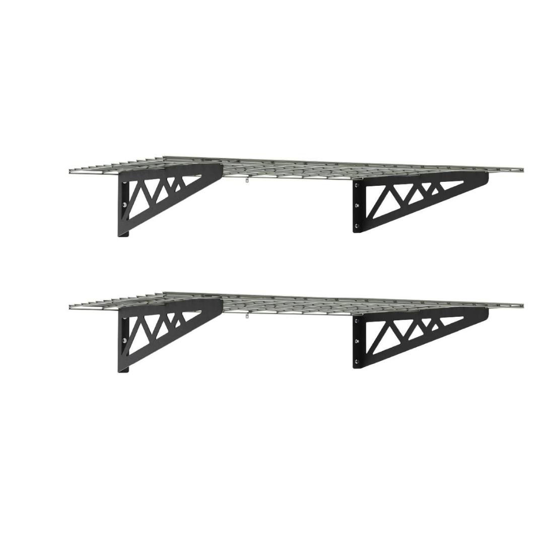 SafeRacks Garage Wall Shelves - 2 Pack Combo Set with 4 Hanging Hooks - primehubstore.shop Wall Shelves
