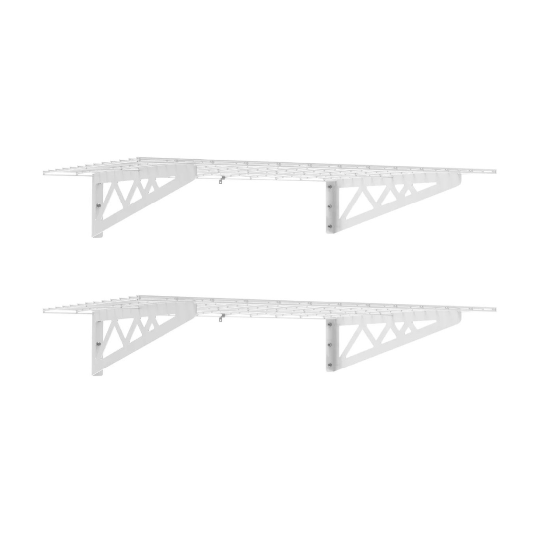 SafeRacks Garage Wall Shelves - 2 Pack Combo Set with 4 Hanging Hooks - primehubstore.shop Wall Shelves