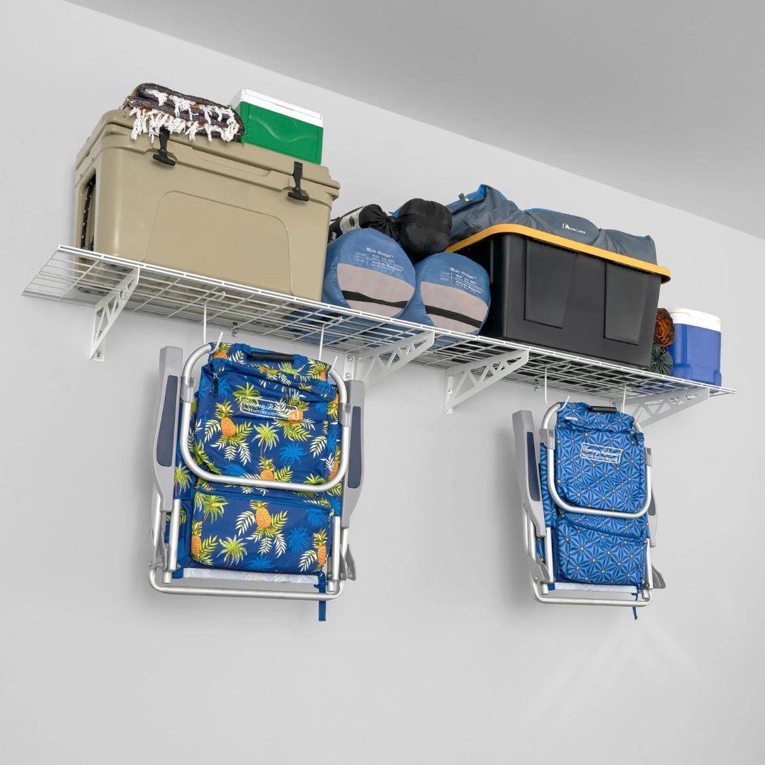 SafeRacks Garage Wall Shelves - 2 Pack Combo Set with 4 Hanging Hooks - primehubstore.shop Wall Shelves
