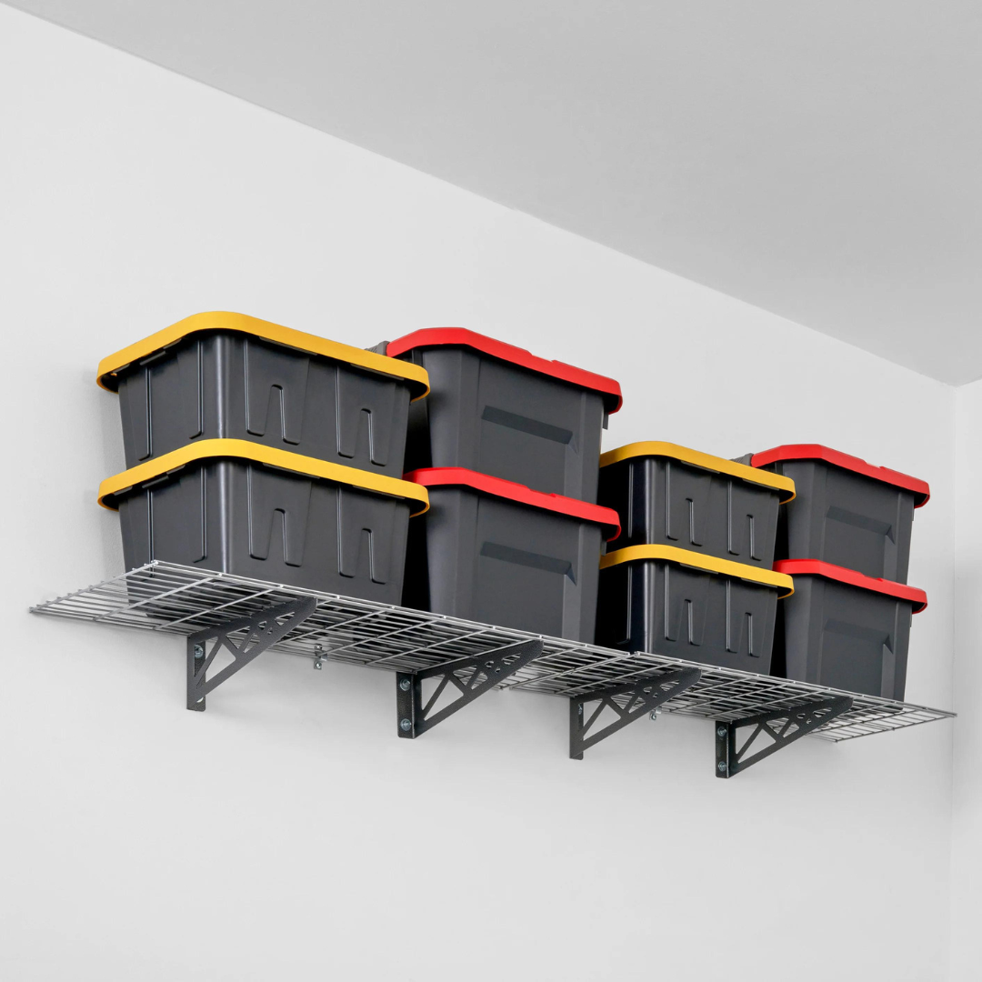 SafeRacks Garage Wall Shelves - 2 Pack Combo Set with 4 Hanging Hooks - primehubstore.shop Wall Shelves