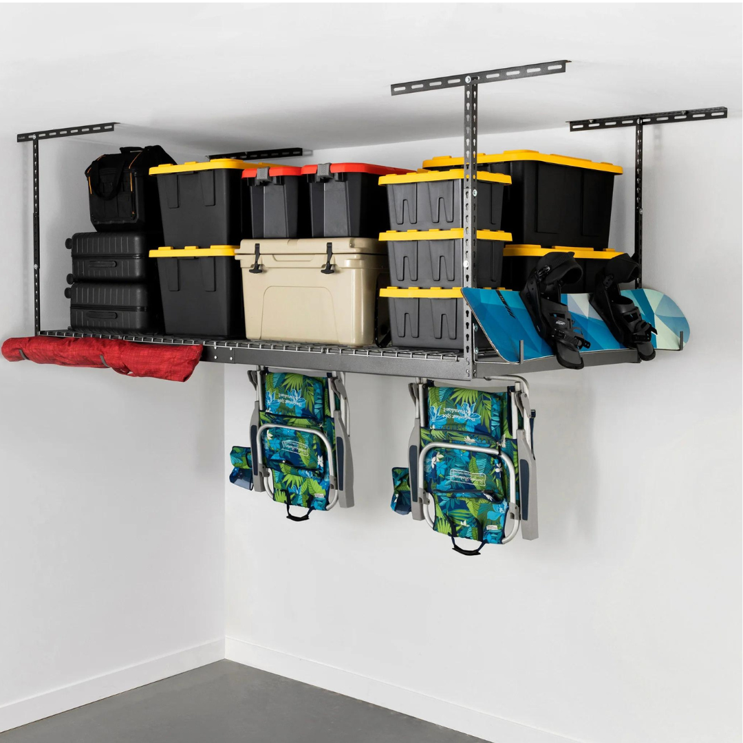 Saferacks – 4×8 Overhead Garage Storage Rack - HD Storage Solution - primehubstore.shop Storage Racks