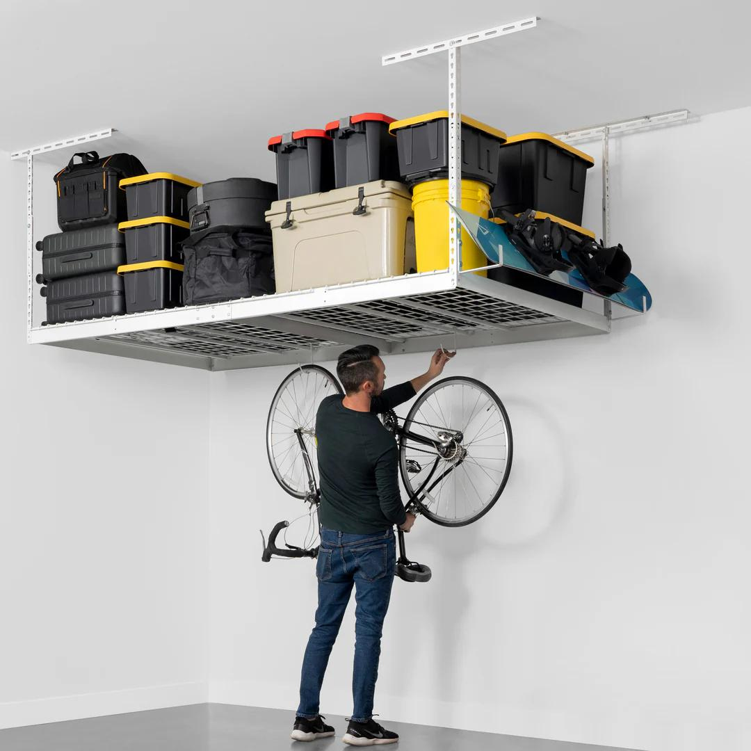 Saferacks – 4×8 Overhead Garage Storage Rack - HD Storage Solution - primehubstore.shop Storage Racks