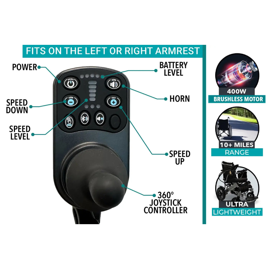 ComfyGo X-Lite Ultra Lightweight Foldable Electric Wheelchair For Travel - primehubstore.shop Power Chairs