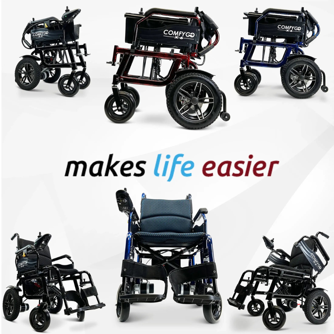 ComfyGo X-6 Lightweight Portable Electric Wheelchair - primehubstore.shop Power Chairs