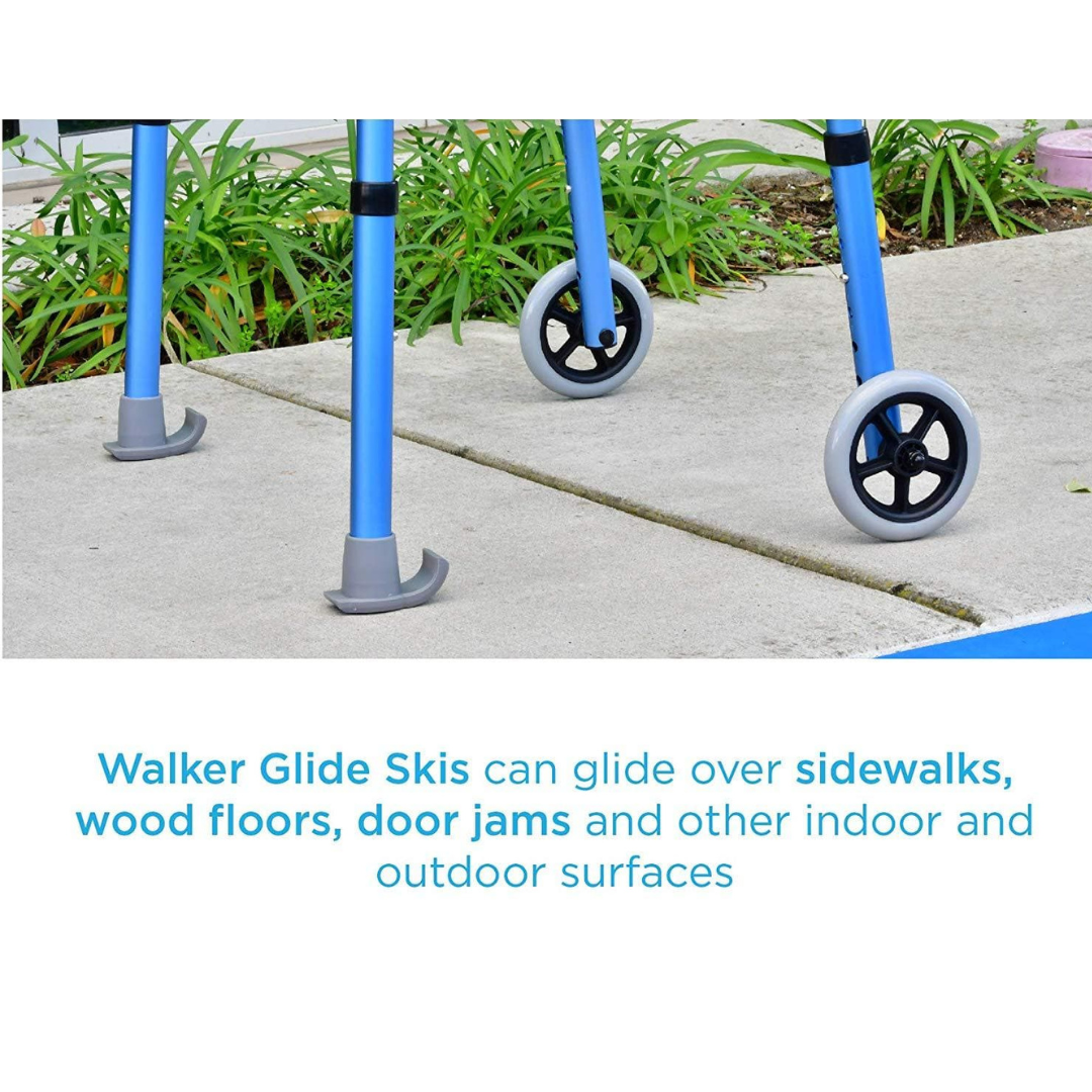 Nova Medical Walker Ski Glides - 1 1/8” Tube Shaft Diameter. - primehubstore.shop Walker Parts & Accessories
