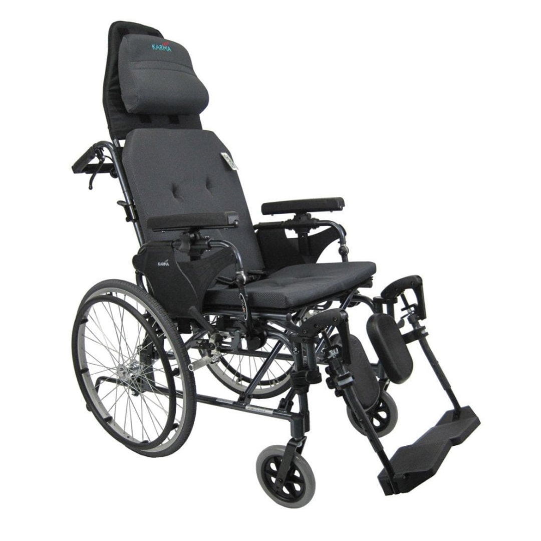 Karman Healthcare Ergonomic V-Seat Reclining Wheelchair, Diamond Black - primehubstore.shop Wheelchairs