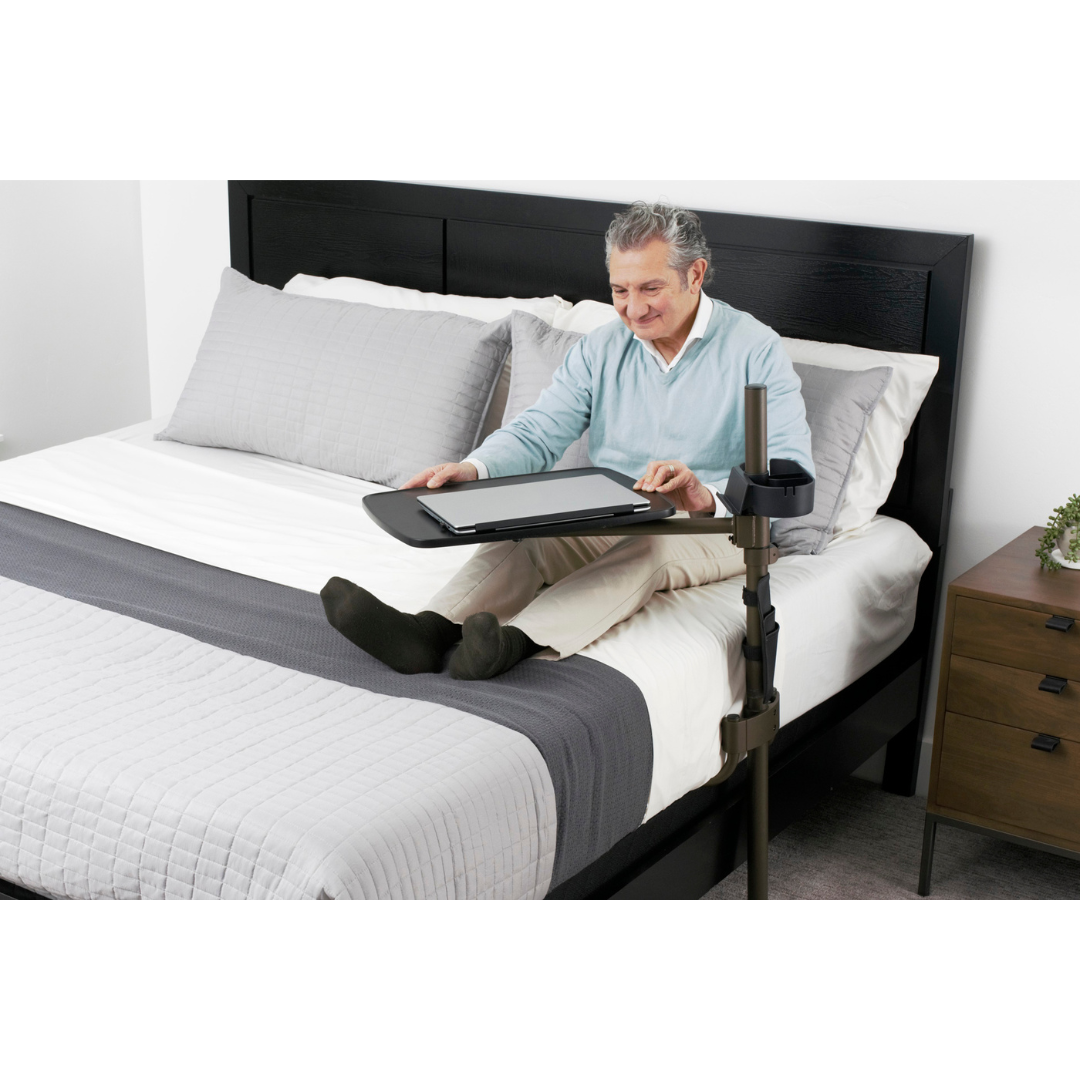 Signature Life Freedom Overbed Table - Deep Bronze with Accessories - primehubstore.shop Overbed Tables