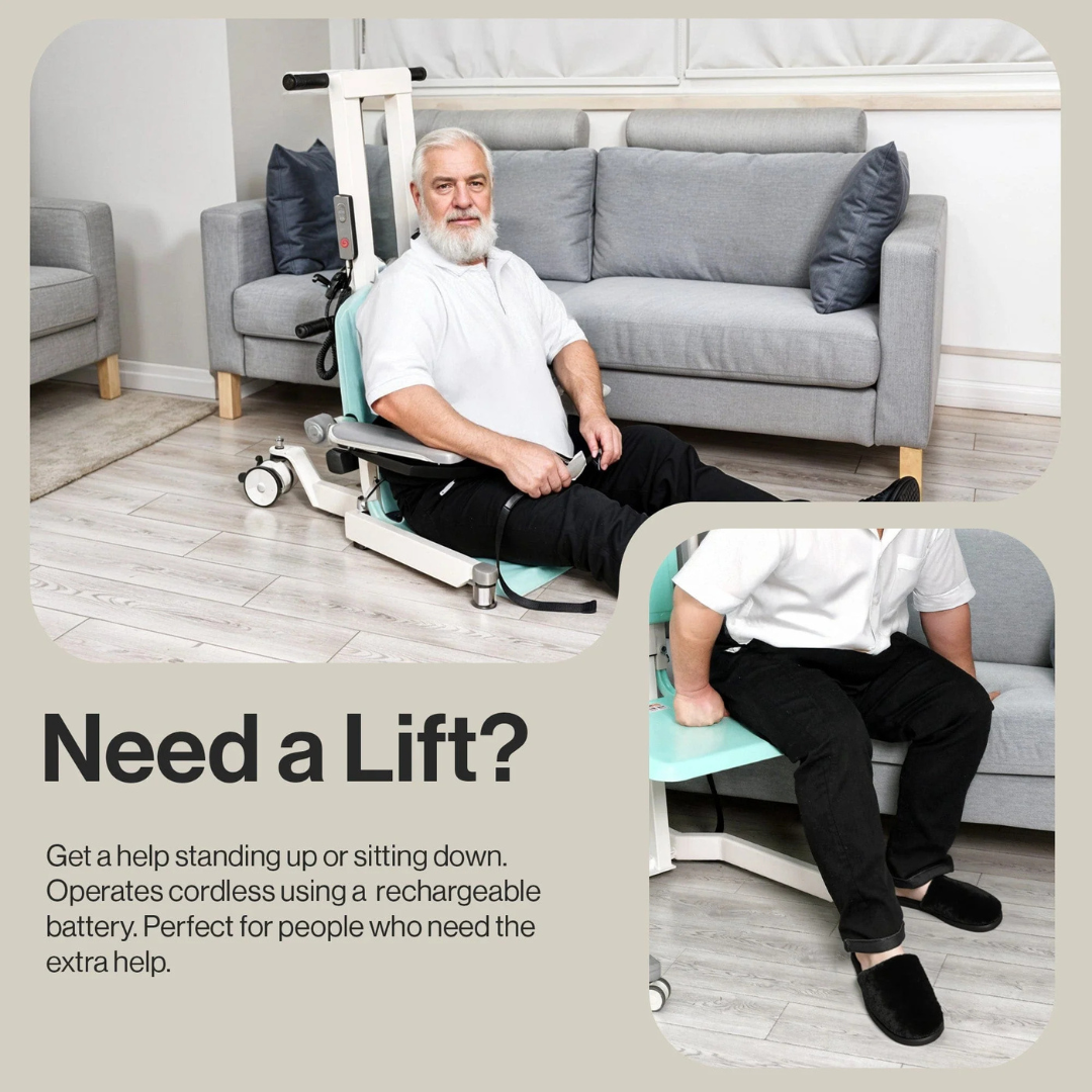 SuperHandy GoRise TX Patient Transfer Lift - 500 lb Capacity - Portable Floor-to-Stand GUT169 - primehubstore.shop Patient Lifts