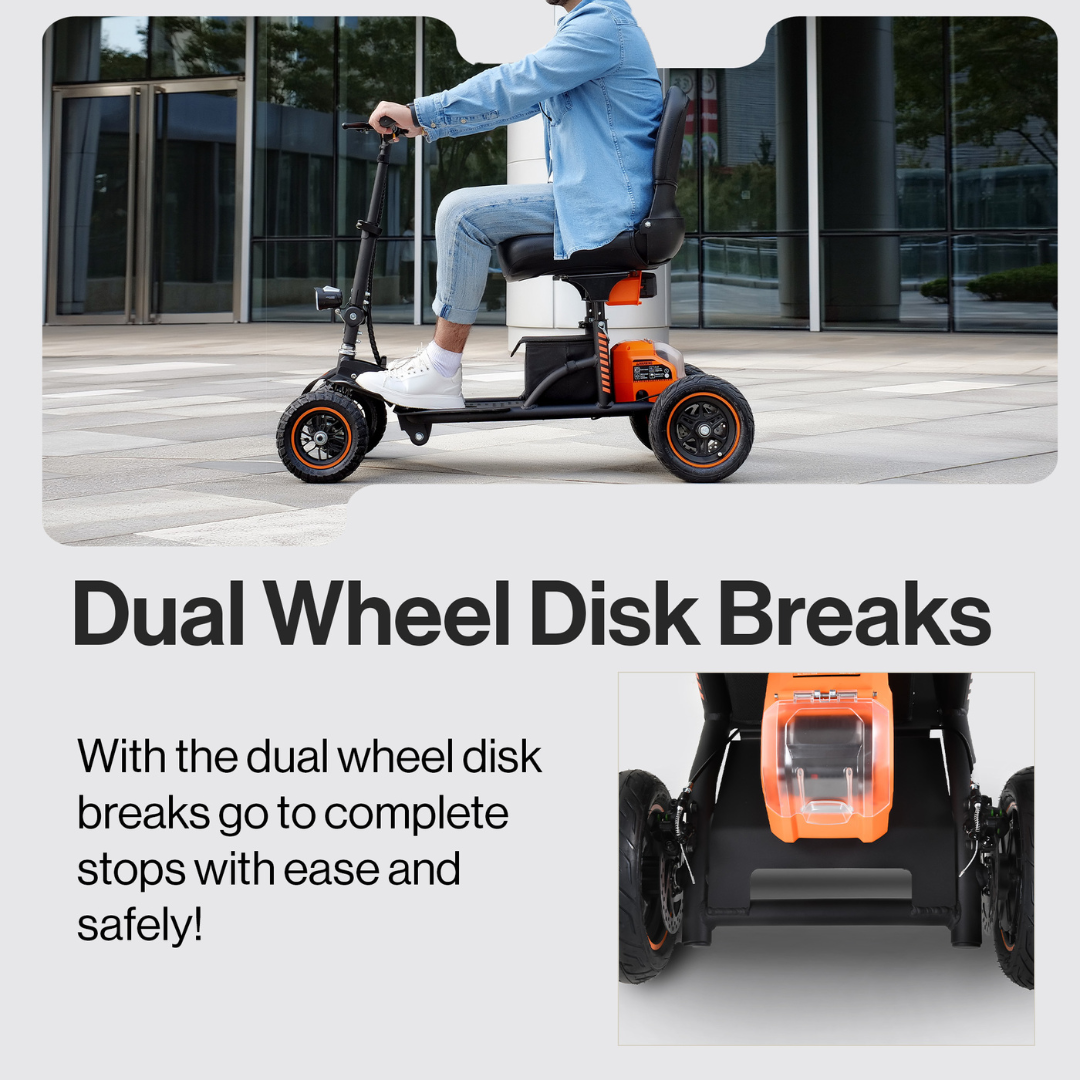 SuperHandy Explorer 4-Wheel Portable Mobility Scooter with Suspension GUT161 - primehubstore.shop Mobility Scooters