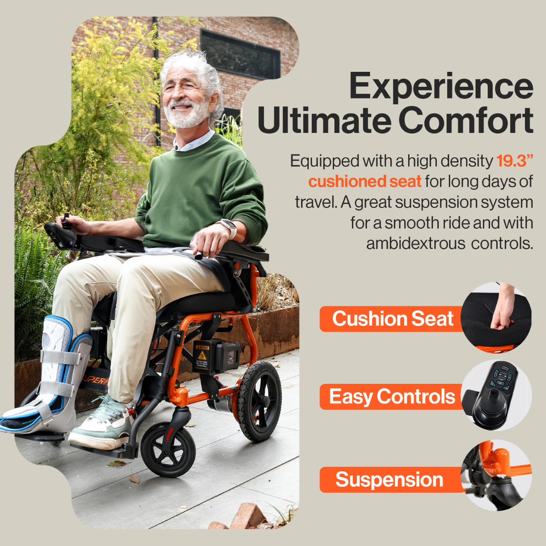 SuperHandy GoRide 2 Portable Electric Wheelchair - Airline Approved GUT166 - primehubstore.shop Power Chairs