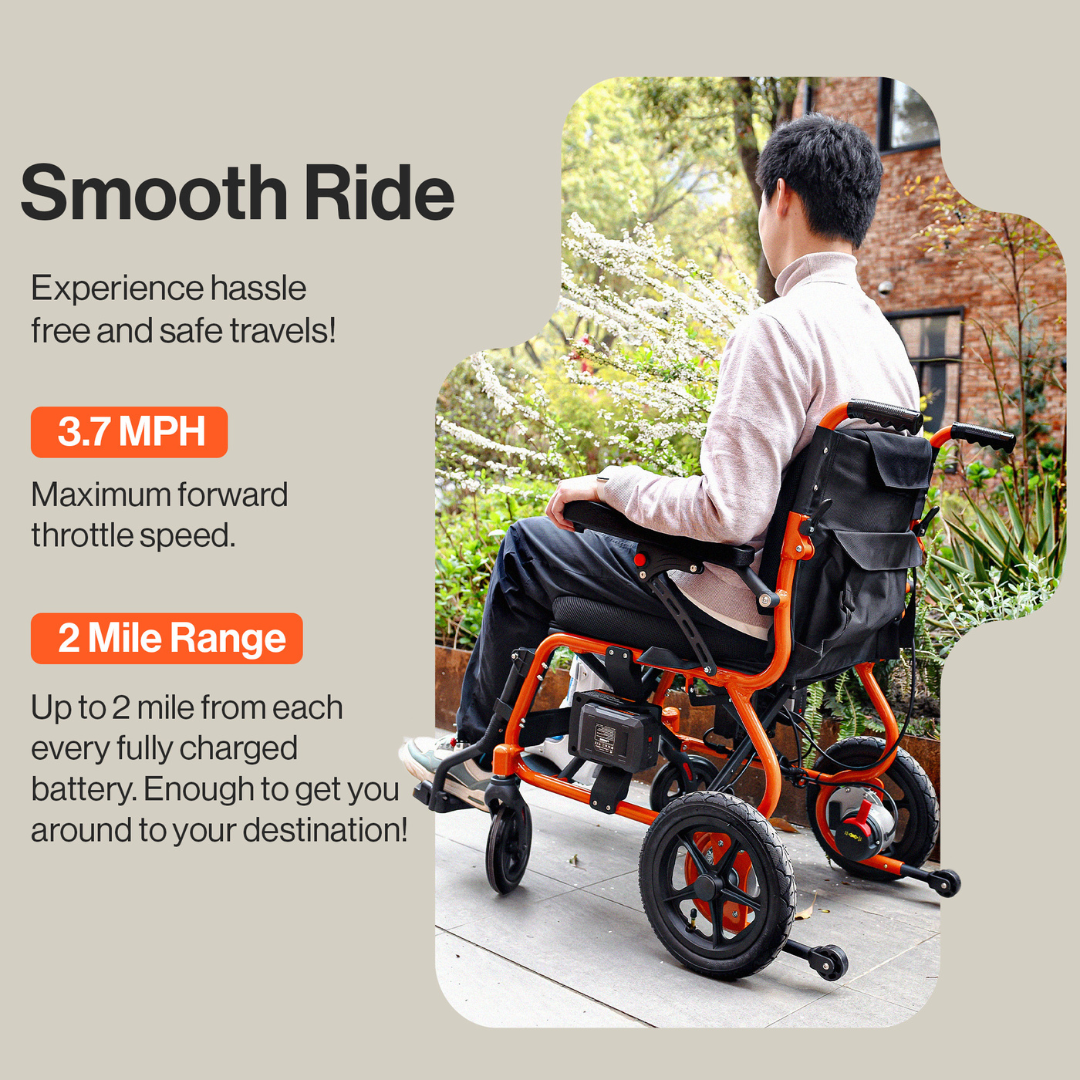 SuperHandy GoRide 2 Portable Electric Wheelchair - Airline Approved GUT166 - primehubstore.shop Power Chairs