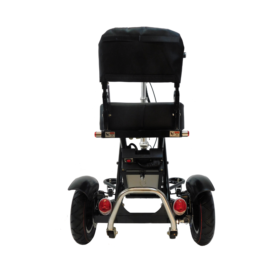 Triaxe Sport Long Distance Folding Electric Mobility Scooters - 35 Mile Range - Black frame rear