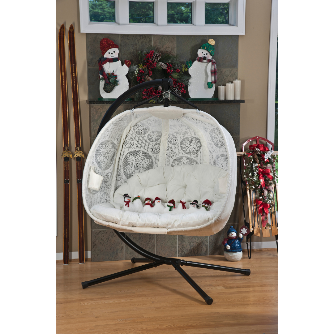 FlowerHouse Hanging Pumpkin Loveseat W/ Stand - Indoor & Outdoor - primehubstore.shop Hanging Chairs