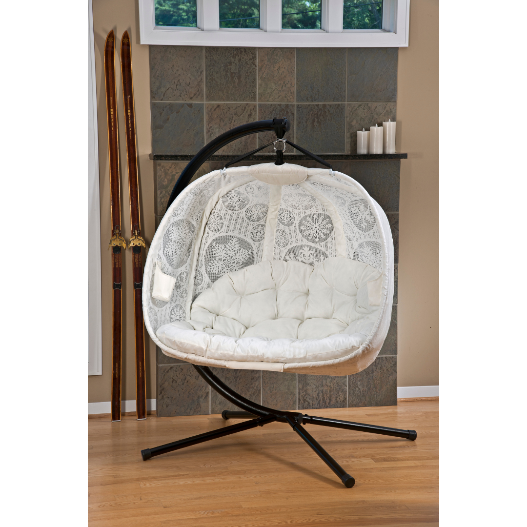 FlowerHouse Hanging Pumpkin Loveseat W/ Stand - Indoor & Outdoor - primehubstore.shop Hanging Chairs