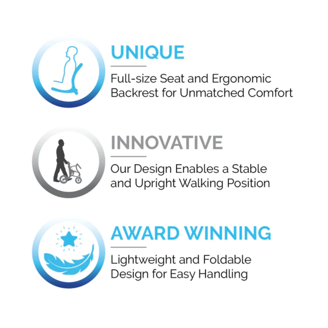 Strongback Mobility SEATA Rollator - Lightweight with Ergonomic Back Support - primehubstore.shop Rollators