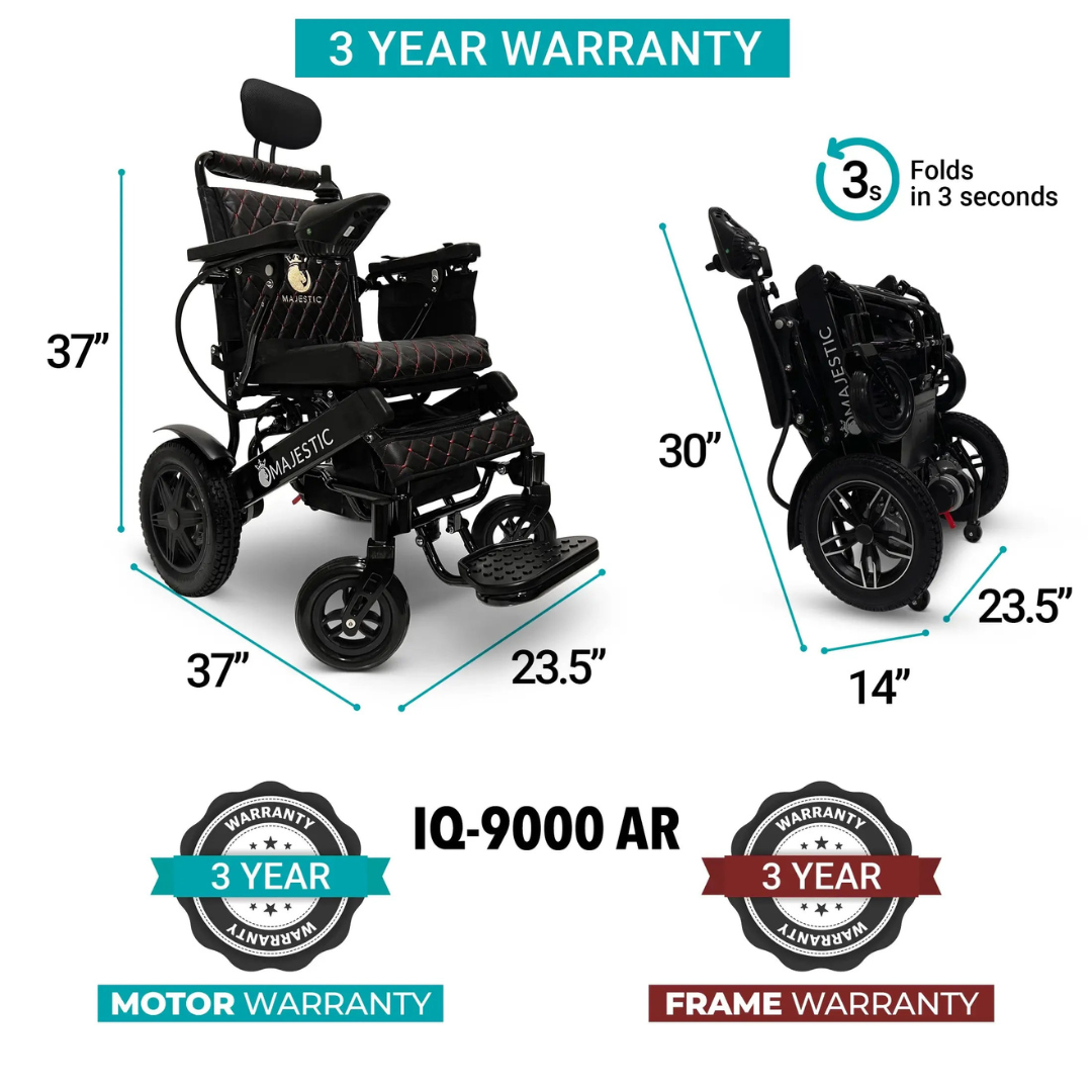 ComfyGo MAJESTIC IQ-9000-AR Auto Recline Remote Controlled Electric Wheelchair - primehubstore.shop Power Chairs