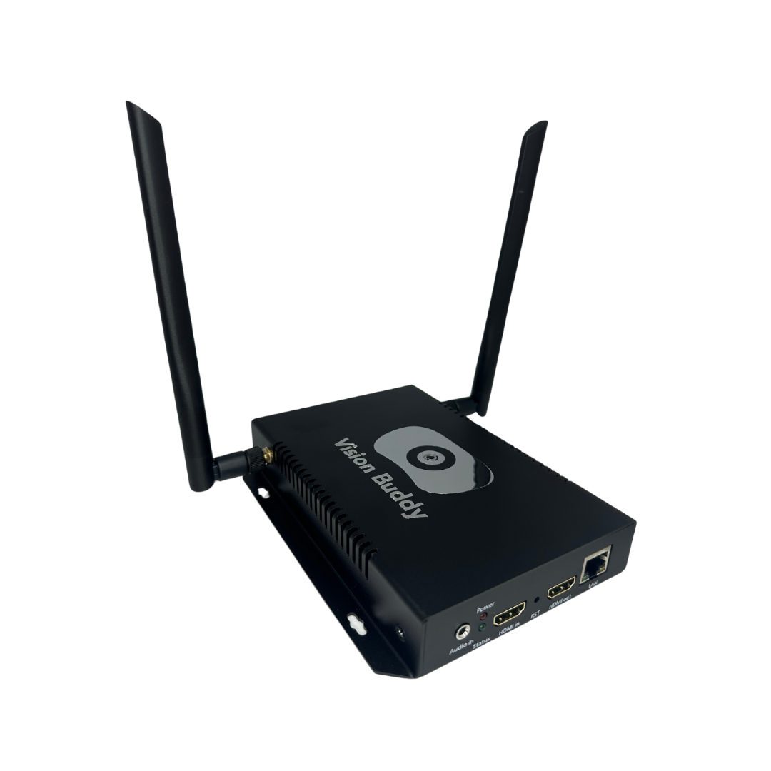 Vision Buddy VB4 Max with Hub - Wearable Vision Device with V4 Headset, Media Hub & Mobile App - Media Hub rear left