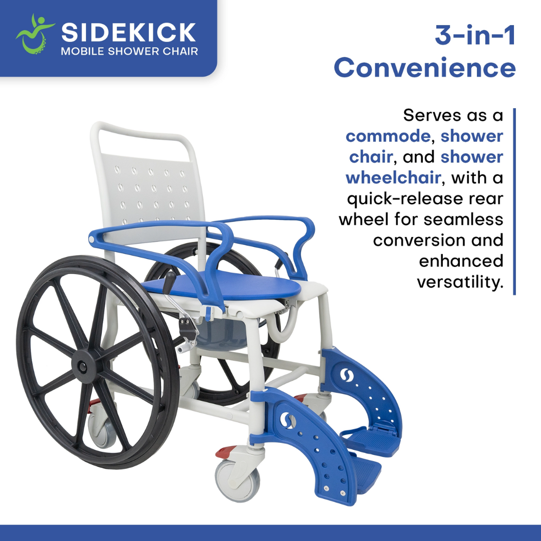 Climbing Steps Sidekick Ultralight Shower Chair with Commode Opening - primehubstore.shop Shower Chairs