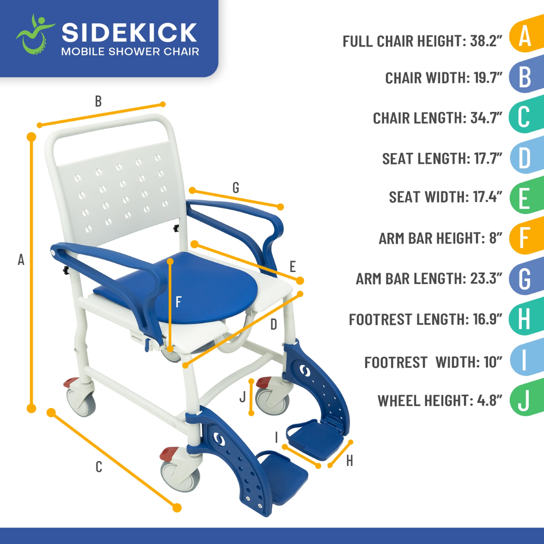 Climbing Steps Sidekick Ultralight Shower Chair with Commode Opening - primehubstore.shop Shower Chairs