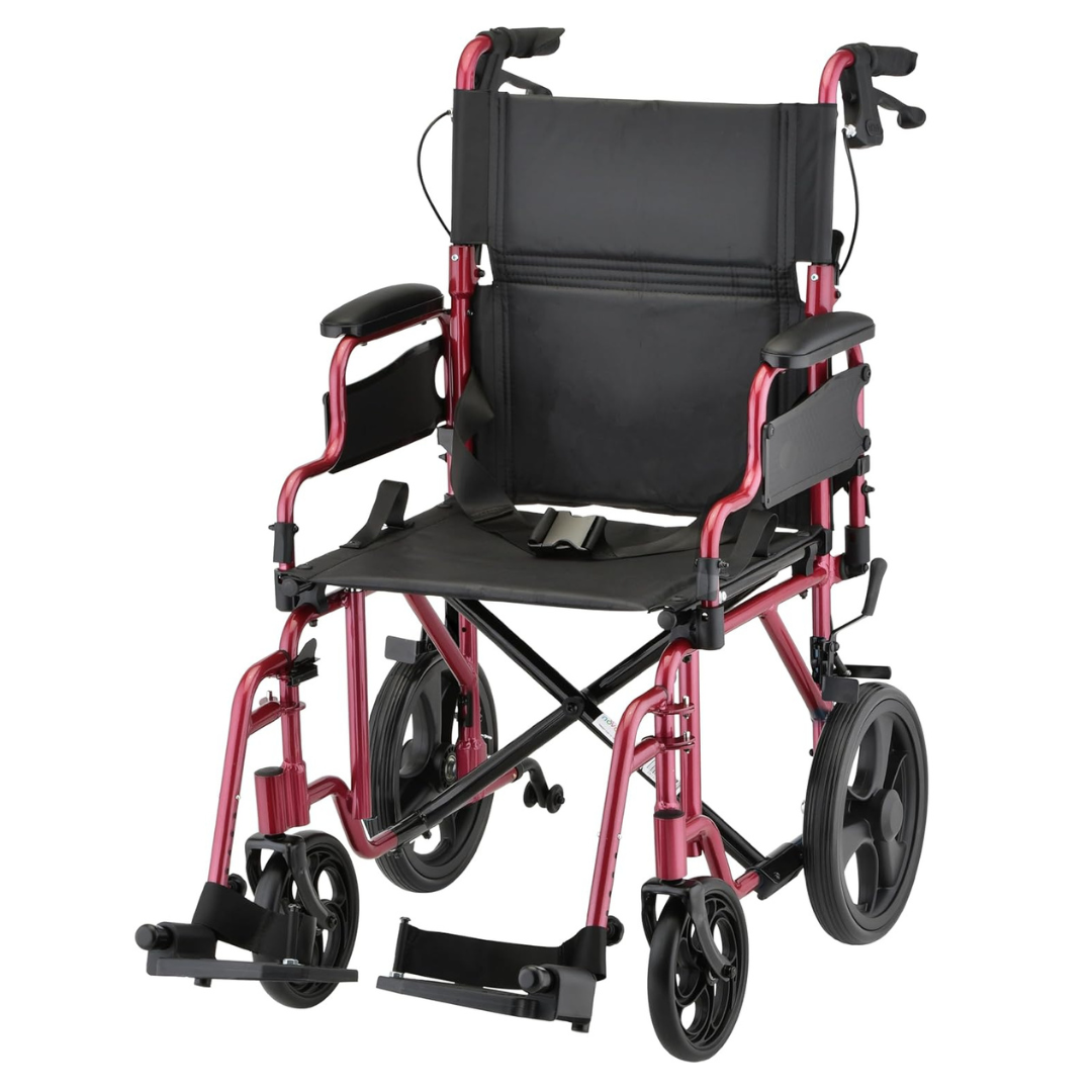 Nova Medical 353 Lightweight Transport Chair With One-Grip Locking Handbrakes - primehubstore.shop Transport Chairs