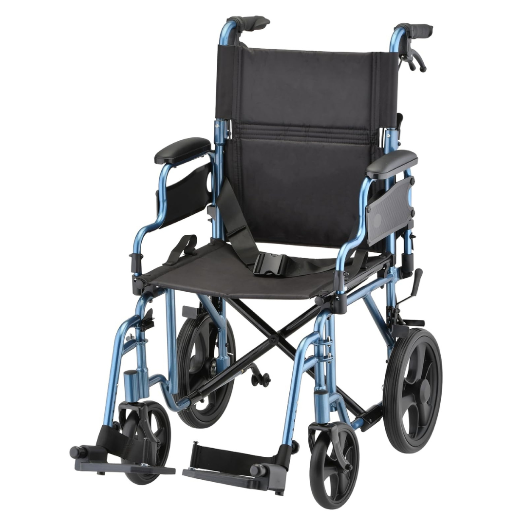 Nova Medical 353 Lightweight Transport Chair With One-Grip Locking Handbrakes - primehubstore.shop Transport Chairs