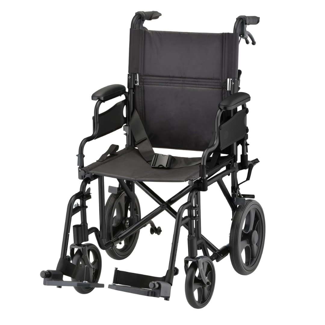 Nova Medical 353 Lightweight Transport Chair With One-Grip Locking Handbrakes - primehubstore.shop Transport Chairs