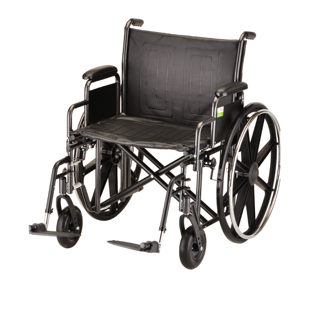 Nova Medical 5220 Steel Standard Extra Wide Wheelchairs - 22" Wide - primehubstore.shop Wheelchairs