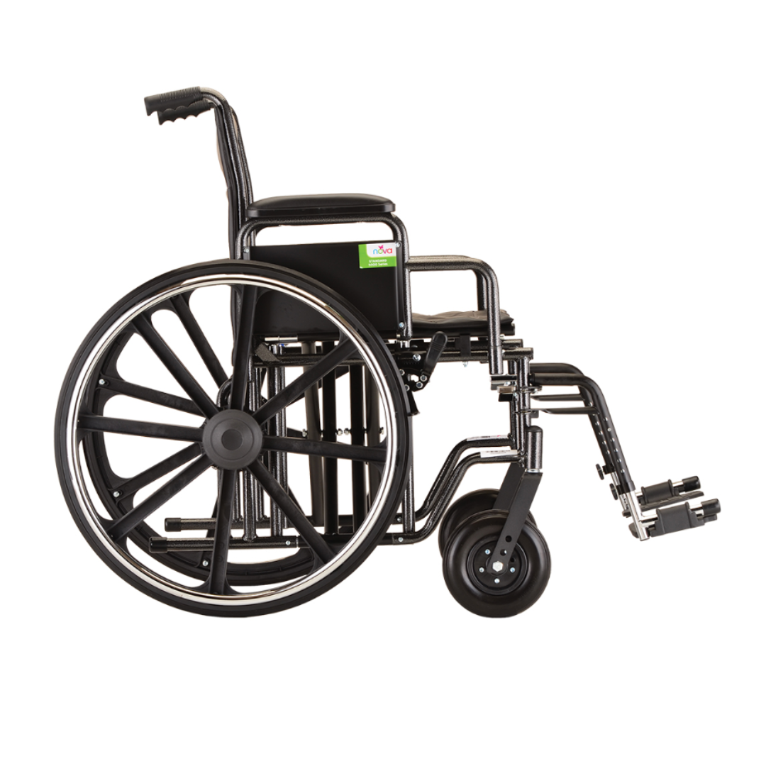 Nova Medical 5220 Steel Standard Extra Wide Wheelchairs - 22" Wide - primehubstore.shop Wheelchairs