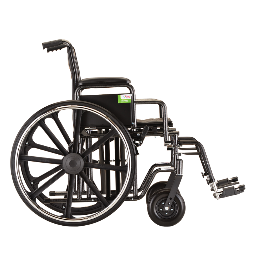 Nova Medical 5240S Extra Wide Steel Wheelchair with 24" Seat and Detachable Arms - primehubstore.shop Wheelchairs