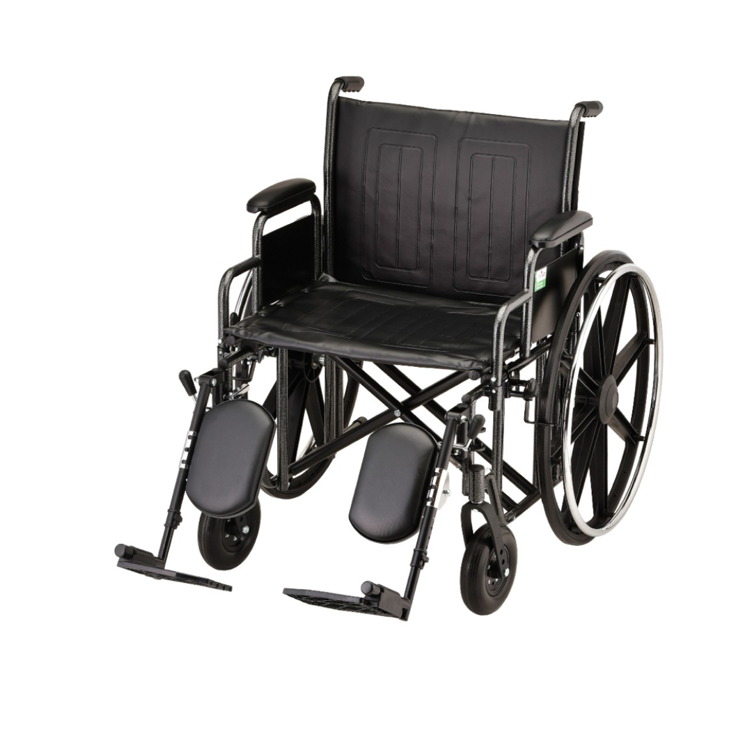 Nova Medical 5240S Extra Wide Steel Wheelchair with 24" Seat and Detachable Arms - primehubstore.shop Wheelchairs