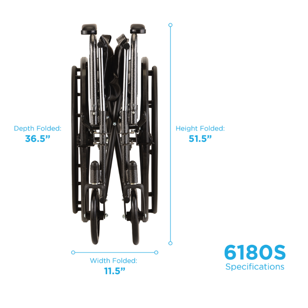 Nova Medical 6160 Reclining Wheelchair with Full Arms & Elevating Leg Rests - primehubstore.shop Wheelchairs