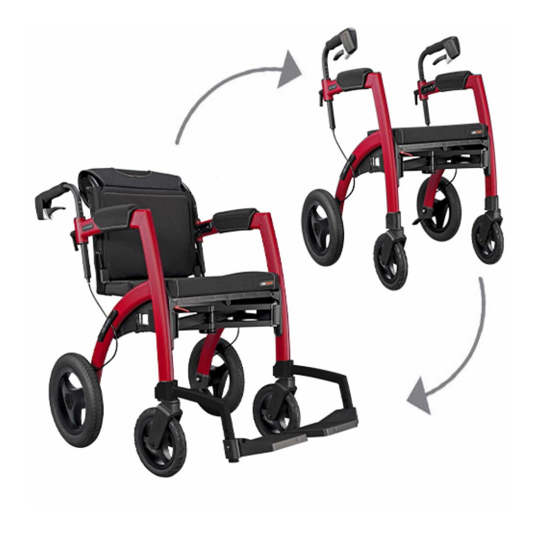 Rollz Motion Performance Lightweight Hybrid Transport Chair Rollator - primehubstore.shop Hybrid Transport Chair/Rollators